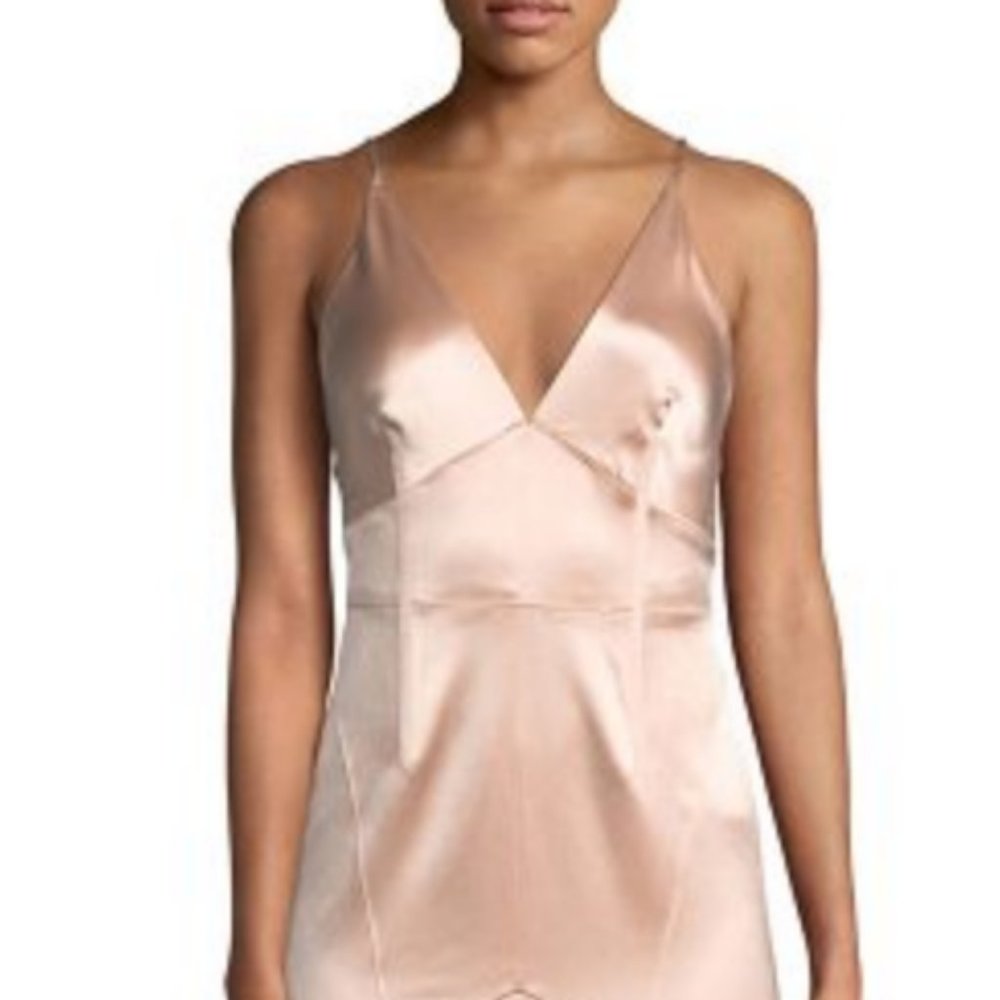 JILL STUART Satin V-Neck Sleeveless Corset Gown - Picture 4 of 14